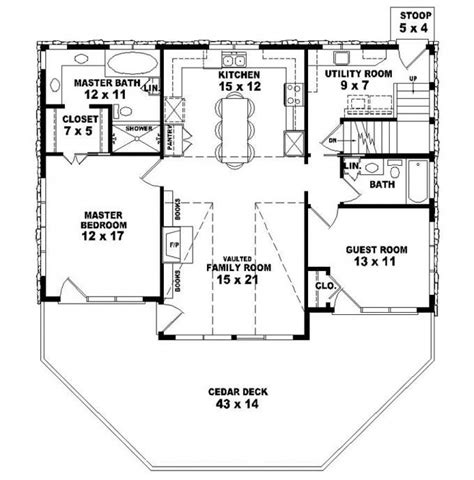 653775 Two Story 2 Bedroom 2 Bath Country Style House Plan House