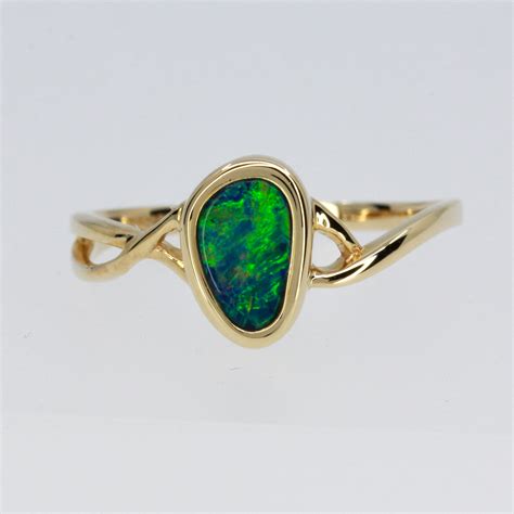 14ct Yellow Gold Opal Doublet Ring Allgem Jewellers
