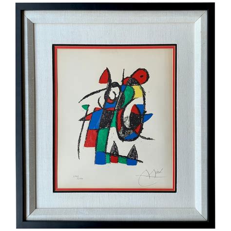 Signed Joan Miro Abstract Limited Edition Lithograph From Lithograph