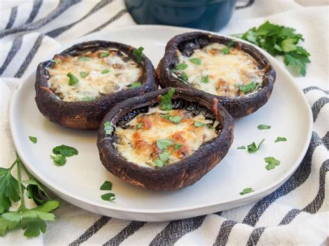 This recipe was made in a panasonic cio and appears on an episode of the dinner spinner tv show on the cw! Baked portobello mushrooms - Caroline's Cooking