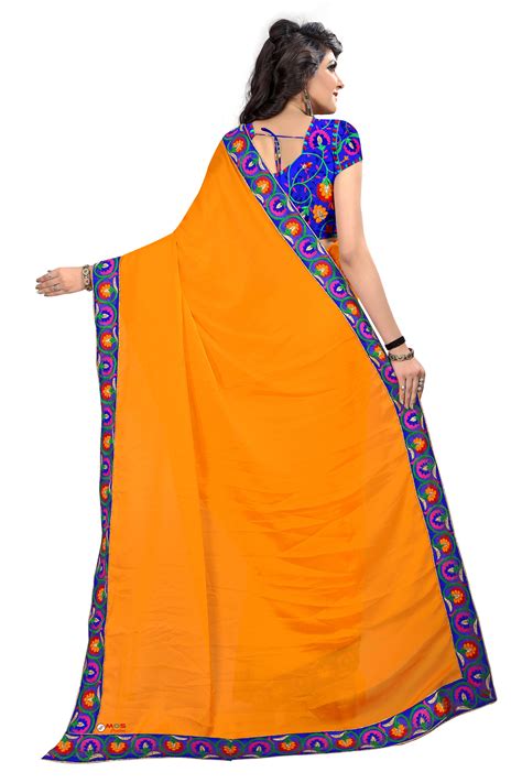 mos creation yellow and orange bangalore silk saree buy mos creation yellow and orange