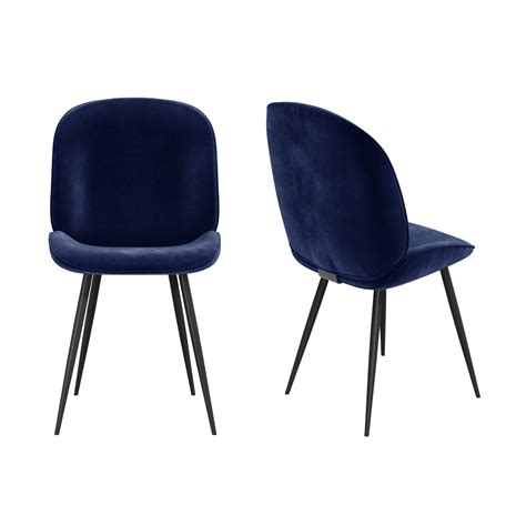 Set Of 2 Navy Blue Velvet Dining Chairs Jenna Furniture123