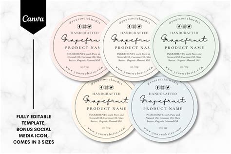 Custom Round Product Label Template 3 Graphic By Sundiva Design