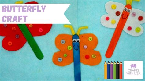 Butterfly Popsicle Stick Craft For Kids Youtube