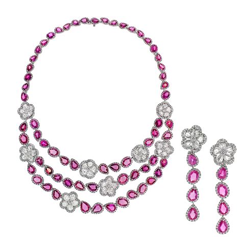 Pink Sapphire Necklace And Earring Set Avakian The Jewellery Editor
