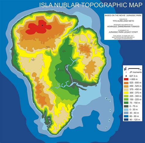 Jp Topographic Nublar Map Jurassic Pedia