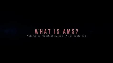AMS Automated Manifest System Explained YouTube