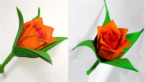 Simple Origami Rose Origami Rose Simple Pretty Ikuzo Paper Craft
