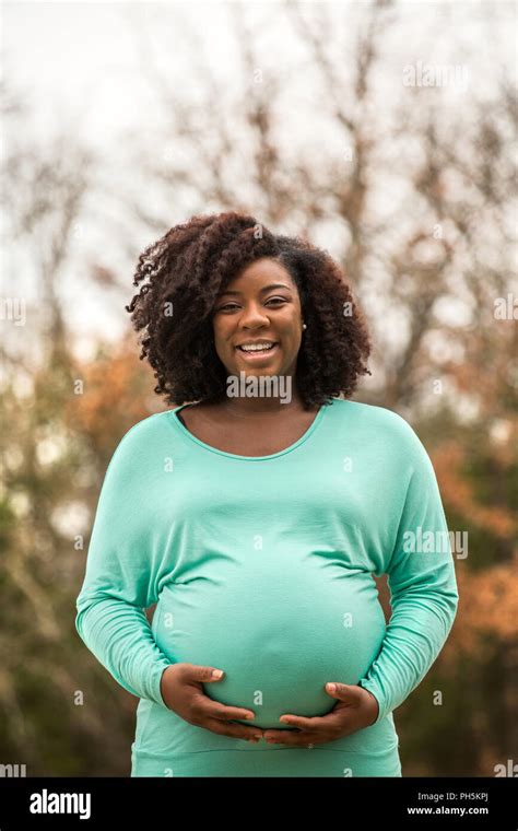 Happy African American Pregnant Woman Stock Photo Alamy