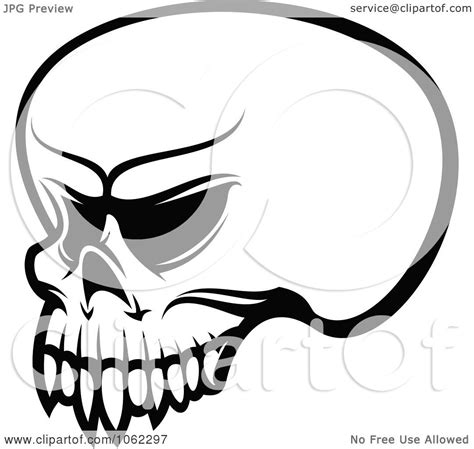 Clipart Black And White Skull Logo 1 Royalty Free Vector