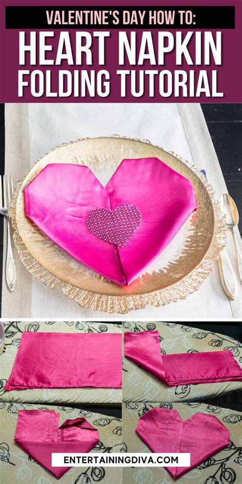 Valentines Day How To Easy Heart Napkin Folding Tutorial