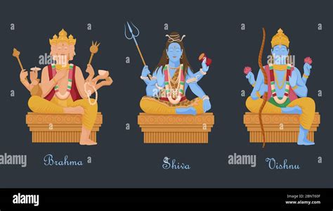 Three Gods Brahma Stock Vector Images Alamy