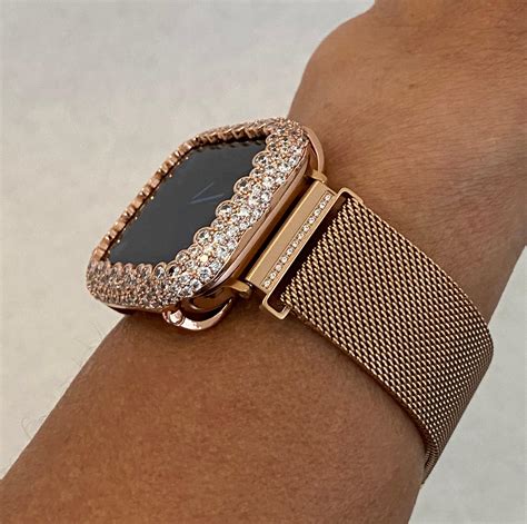 Rose Gold Apple Watch Band 38mm 40mm 42mm 44mm Milanese Loop And Or