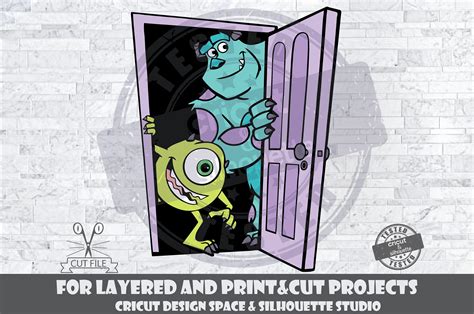 Monsters Inc Door Svg Mike And Sully Svg Design Files For Cricut