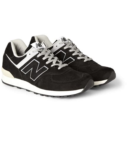New Balance 576 Suede And Leather Sneakers In Black For
