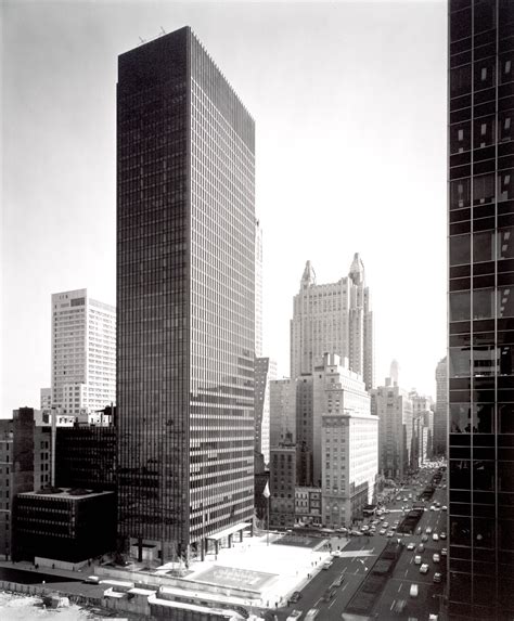 Ezra Stoller Mies Van Der Rohe With Philip Johnson And Kahn And