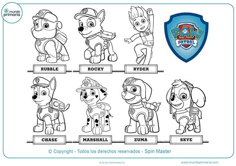 dibujos de la patrulla canina para colorear imprimir gratis