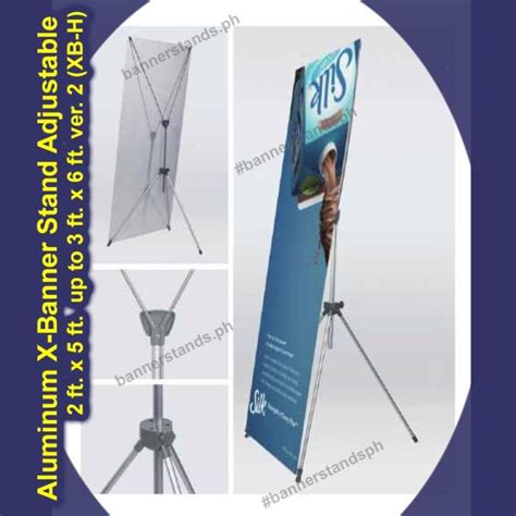 Aluminum Adjustable X Banner Stand Ver 2 Flexi Stand 2ft X 5ft Up To