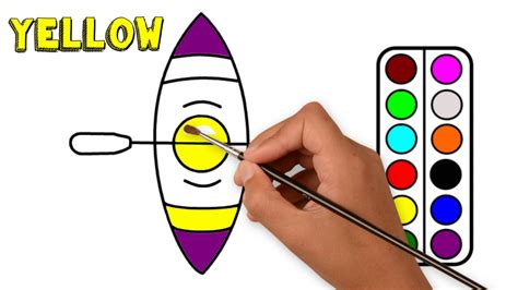 🛶how To Draw A Kayak Step By Step For Kids🚤paint Canoeing Boat Paddle