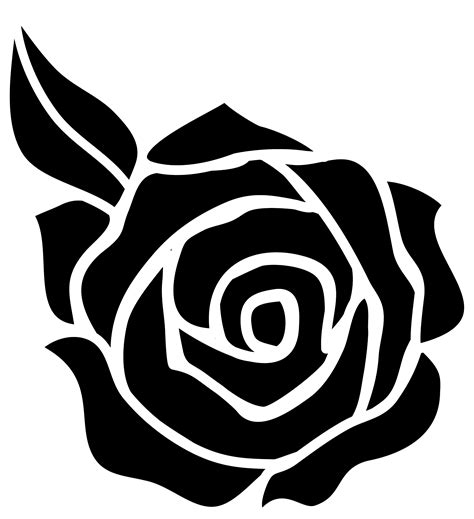 Black Rose Silhouette Design Free Clip Art