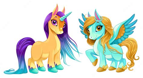 Premium Vector Baby Unicorn And Pegasus With Cute Eyes