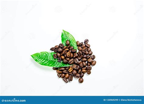 Coffee Beans Composition On A White Background Stock Image Image Of