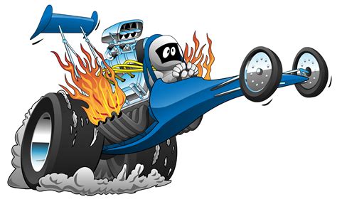 Top Fuel Dragster Cartoon Vector Illustration 372920 Vector Art At Vecteezy