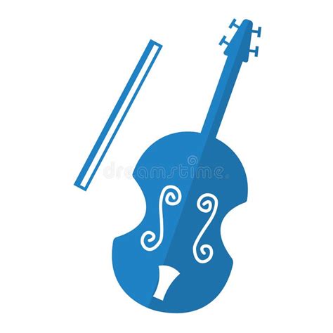 Isolated Silhouette Of A Violin Musical Instrument Icon Vector Stock