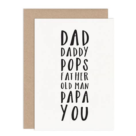 Dads Names Card