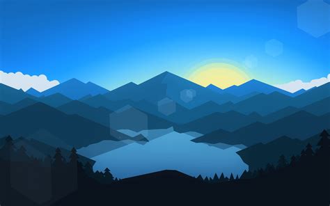 Download Wallpapers 4k Mountain Lake Forest Nightscapes Minimal