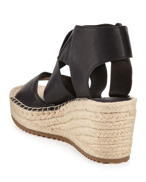 Eileen Fisher Willow Leather Espadrille Sandal Black