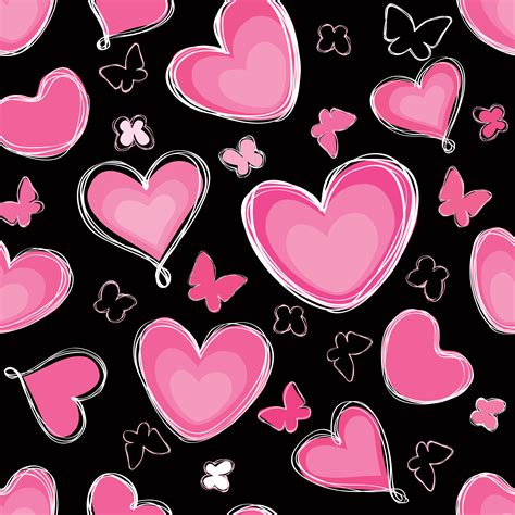 Love Heart Doodle Seamless Pattern Valentine Day Holiday Tile Ornament