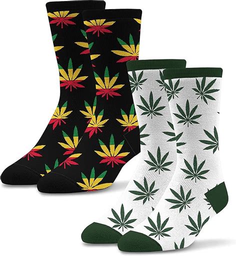 Socktastic Men S Weed 2 Pack Of Funny Novelty Casual Crew Sock Fits Shoe Size 8 13
