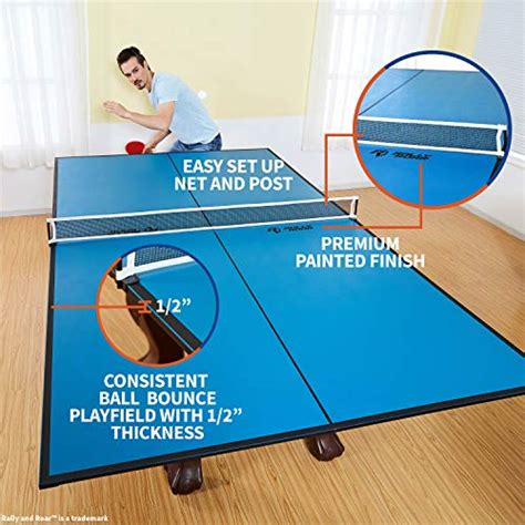 Rally And Roar Indoor Table Tennis Conversion Top With Net Official