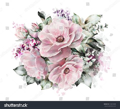 Watercolor Flowers Floral Illustration Flower Pastel Stock