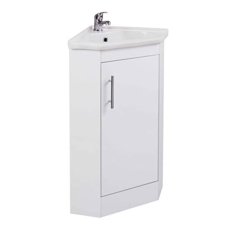 White Mini Cloakroom Corner Vanity Unit And Basin W380mm Better Bathrooms