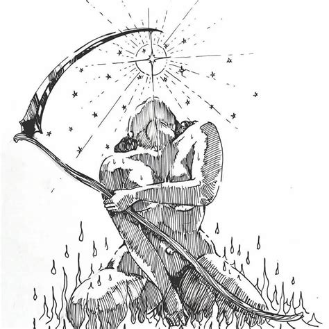 A Drawing Of A Person Sitting On The Ground With A Bow And Arrow In