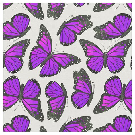 Purple Monarch Butterfly Pattern Fabric In 2021 Purple Butterfly