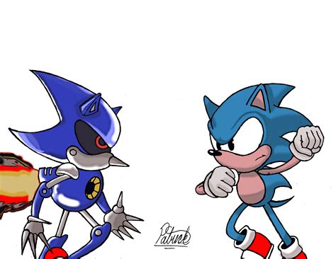 Sonic And Metal Sonic Colored Sonic Cd Fan Art By Pathiiby On Newgrounds