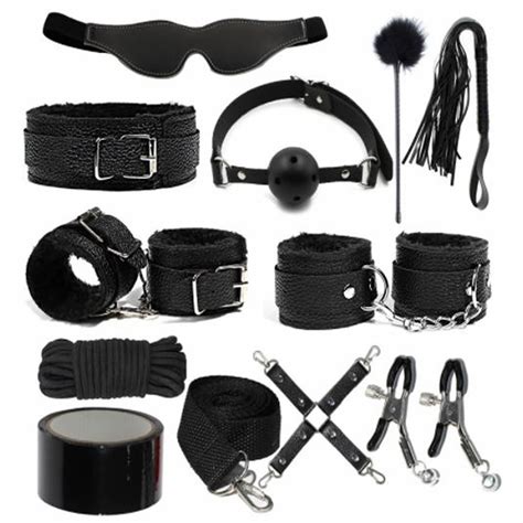 Bdsm Kits Adults Sex Toys For Women Men Handcuffs Nipple Clamps Whip