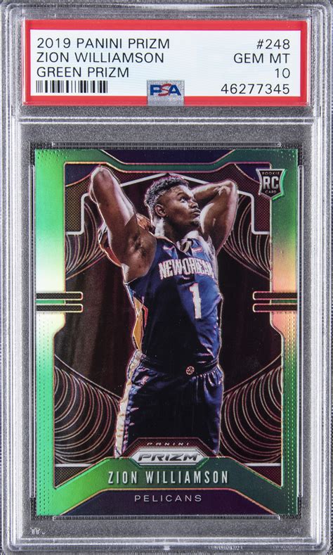 Check spelling or type a new query. Lot Detail - 2019-20 Panini Prizm #248 Zion Williamson Prizms Green Rookie Card - PSA GEM MINT 10