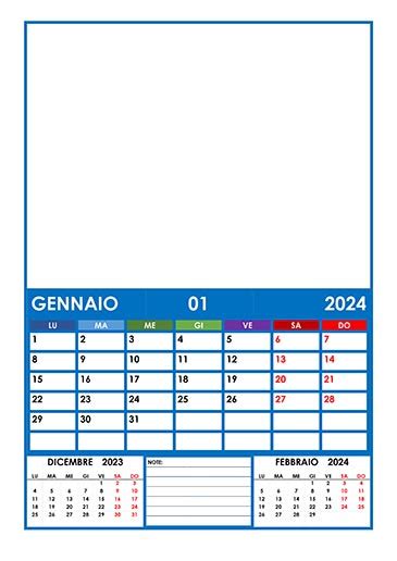 Calendario Gennaio 2024 Calendariosu