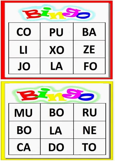 Bingo SilÁbicodocx Pedagogia