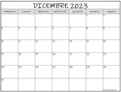 Dicembre 2023 Calendario Gratis Italiano Calendario Dicembre
