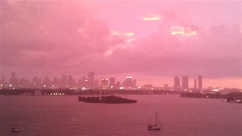 Pink Sky Sunset After The Rain August 2013 Miami Beach Youtube