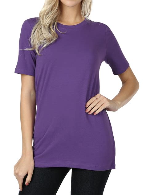 thelovely women s cotton crew neck short sleeve relaxed fit basic tee shirts