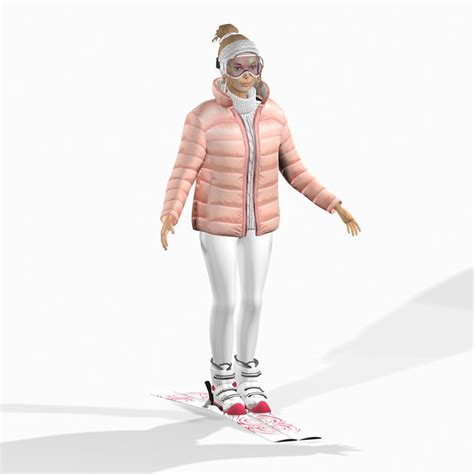 3d Model Liza Ski Vr Ar Low Poly Cgtrader