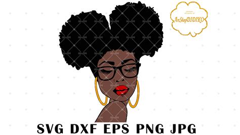 afro woman two puffs glasses svg afro boss svg didiko designs
