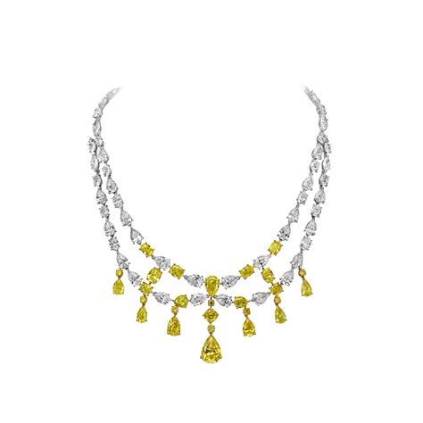 yellow and white diamond necklace moussaieff moussaieff