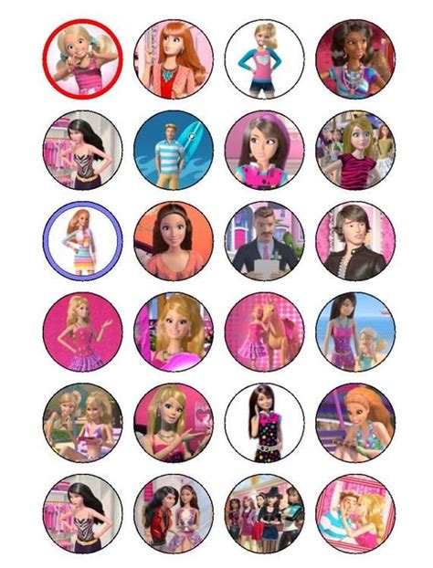 24 X 3 8cm Barbie Dreamhouse Tv Series Edible Cupcake Toppers Edible